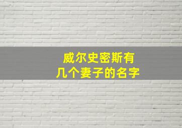 威尔史密斯有几个妻子的名字