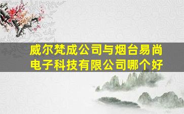 威尔梵成公司与烟台易尚电子科技有限公司哪个好