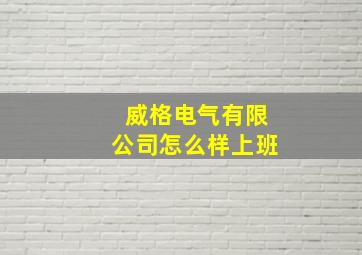 威格电气有限公司怎么样上班