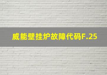 威能壁挂炉故障代码F.25