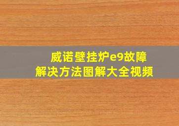 威诺壁挂炉e9故障解决方法图解大全视频