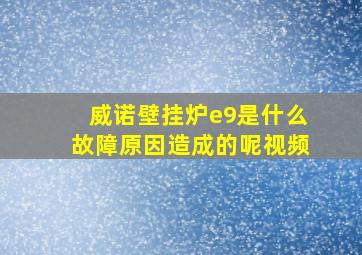 威诺壁挂炉e9是什么故障原因造成的呢视频