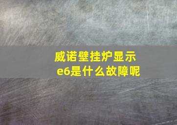 威诺壁挂炉显示e6是什么故障呢