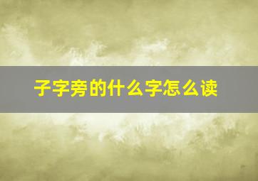 子字旁的什么字怎么读