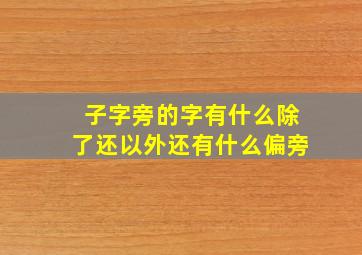 子字旁的字有什么除了还以外还有什么偏旁