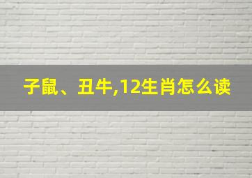 子鼠、丑牛,12生肖怎么读