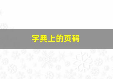 字典上的页码