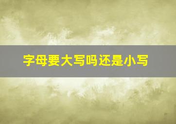 字母要大写吗还是小写