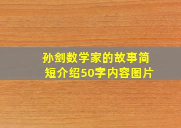 孙剑数学家的故事简短介绍50字内容图片