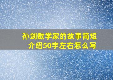 孙剑数学家的故事简短介绍50字左右怎么写