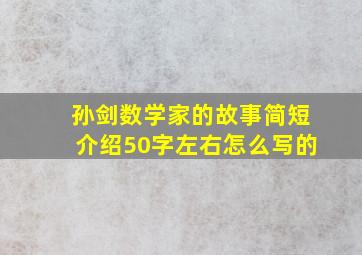 孙剑数学家的故事简短介绍50字左右怎么写的