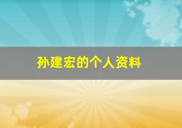 孙建宏的个人资料