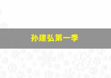 孙建弘第一季