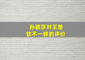 孙颖莎对王楚钦不一样的评价