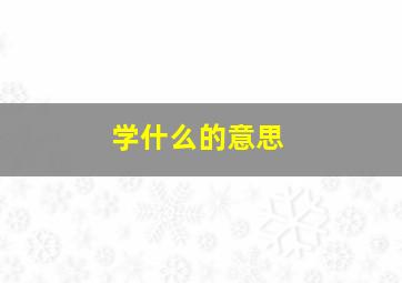 学什么的意思