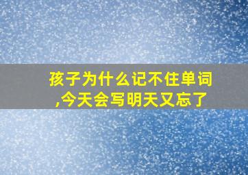 孩子为什么记不住单词,今天会写明天又忘了