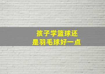 孩子学篮球还是羽毛球好一点