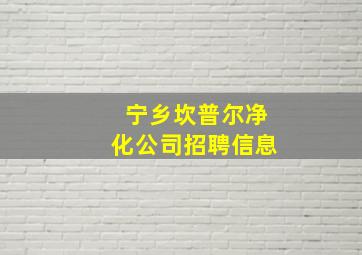 宁乡坎普尔净化公司招聘信息