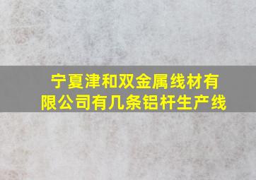 宁夏津和双金属线材有限公司有几条铝杆生产线