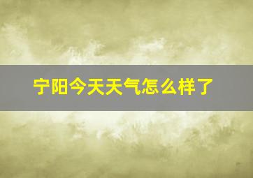 宁阳今天天气怎么样了