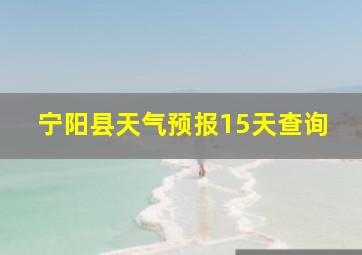 宁阳县天气预报15天查询