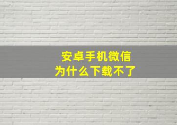 安卓手机微信为什么下载不了