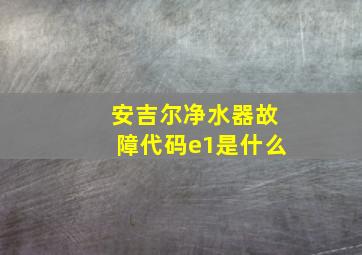 安吉尔净水器故障代码e1是什么