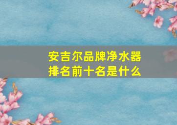 安吉尔品牌净水器排名前十名是什么