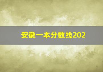 安徽一本分数线202