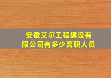 安徽艾尔工程建设有限公司有多少离职人员