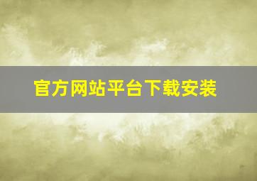 官方网站平台下载安装