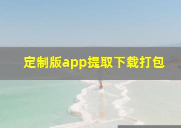 定制版app提取下载打包