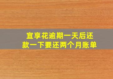 宜享花逾期一天后还款一下要还两个月账单