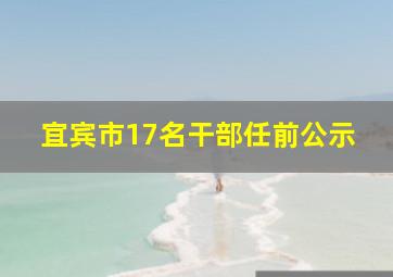 宜宾市17名干部任前公示