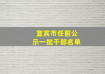 宜宾市任前公示一批干部名单