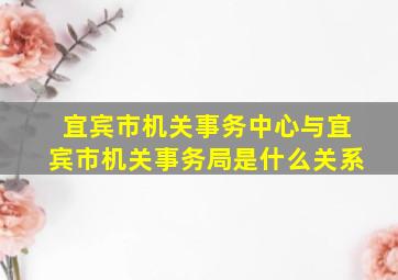 宜宾市机关事务中心与宜宾市机关事务局是什么关系