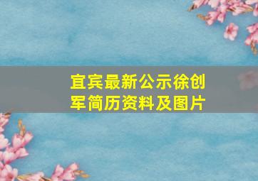 宜宾最新公示徐创军简历资料及图片