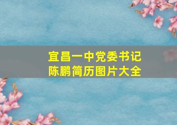 宜昌一中党委书记陈鹏简历图片大全