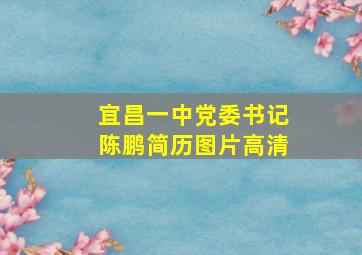 宜昌一中党委书记陈鹏简历图片高清