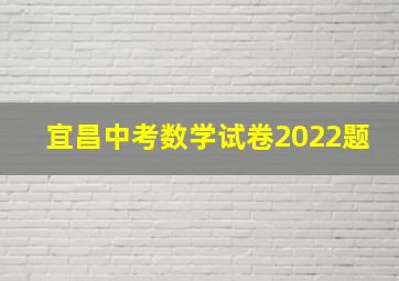 宜昌中考数学试卷2022题