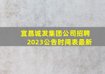 宜昌城发集团公司招聘2023公告时间表最新