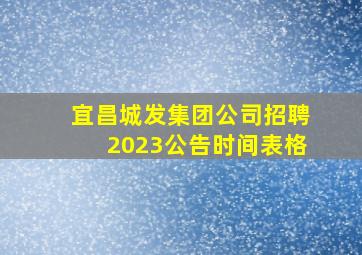 宜昌城发集团公司招聘2023公告时间表格