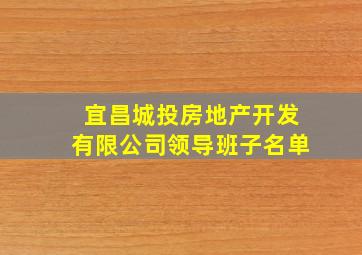 宜昌城投房地产开发有限公司领导班子名单