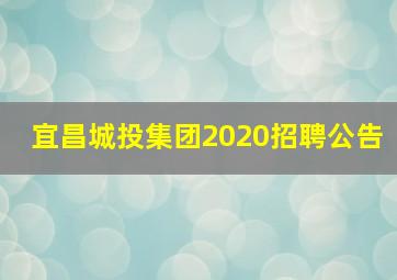 宜昌城投集团2020招聘公告