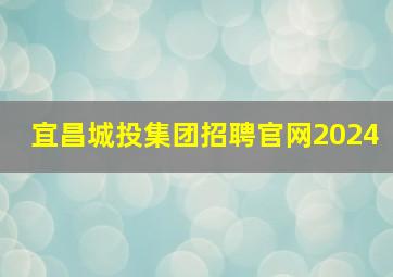 宜昌城投集团招聘官网2024