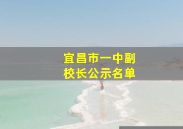 宜昌市一中副校长公示名单