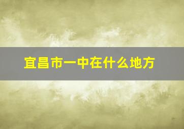 宜昌市一中在什么地方