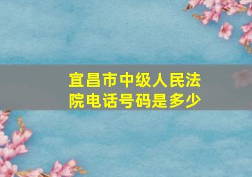 宜昌市中级人民法院电话号码是多少