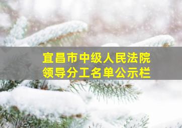 宜昌市中级人民法院领导分工名单公示栏