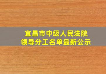 宜昌市中级人民法院领导分工名单最新公示